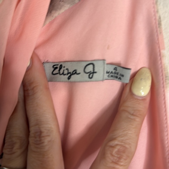 Eliza J Pink Floral Halter Maxi Dress Size 4 - Picture 4 of 8